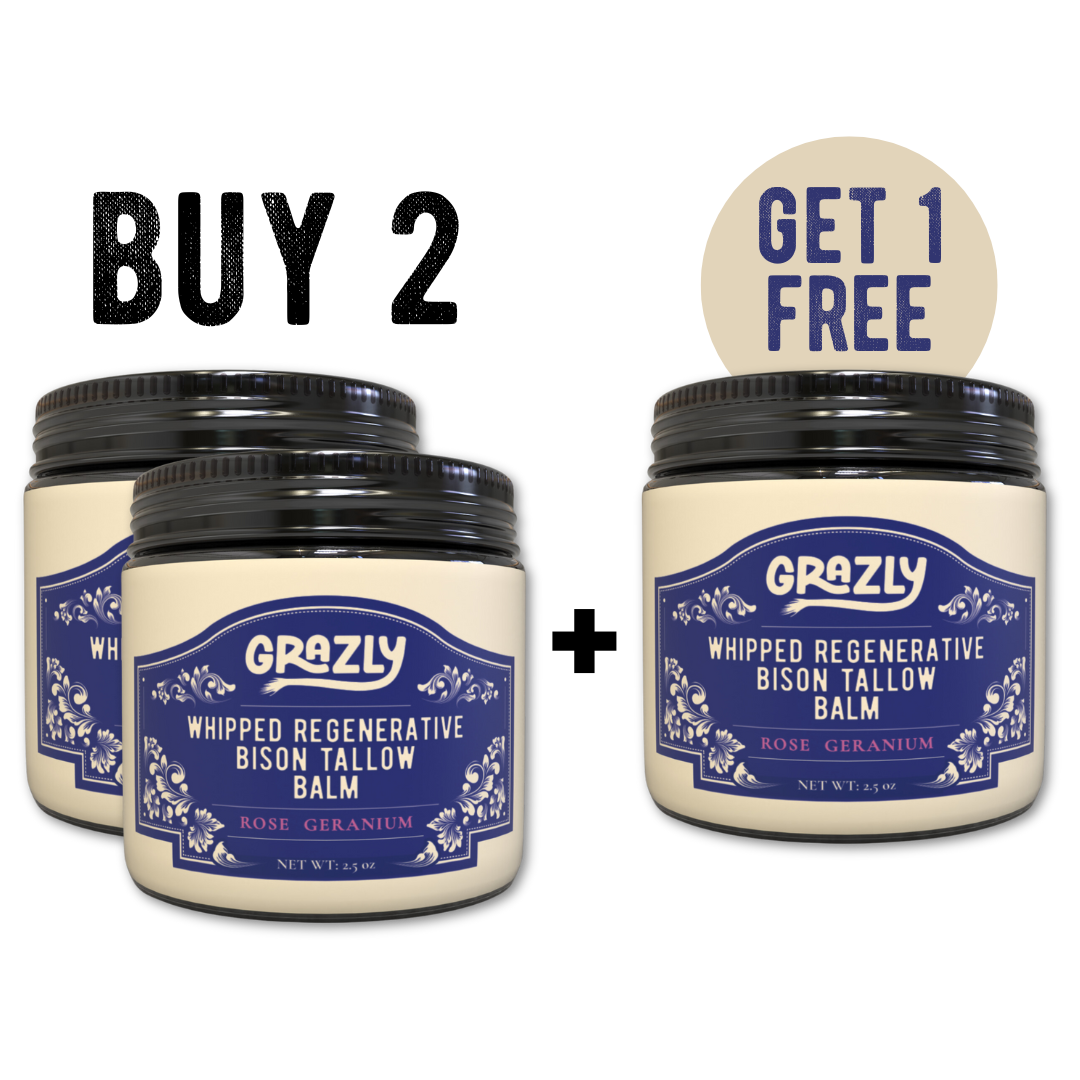 Grazly Whipped Bison Tallow & Manuka Honey Balm — 2.5 oz