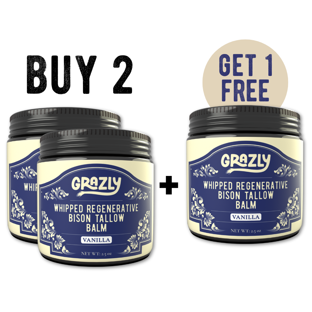 Grazly Whipped Bison Tallow & Manuka Honey Balm — 2.5 oz