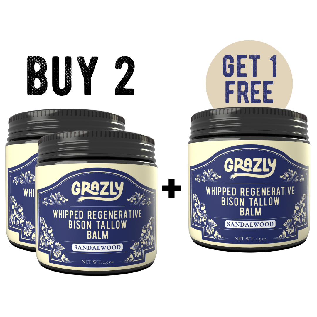 Grazly Whipped Bison Tallow & Manuka Honey Balm — 2.5 oz
