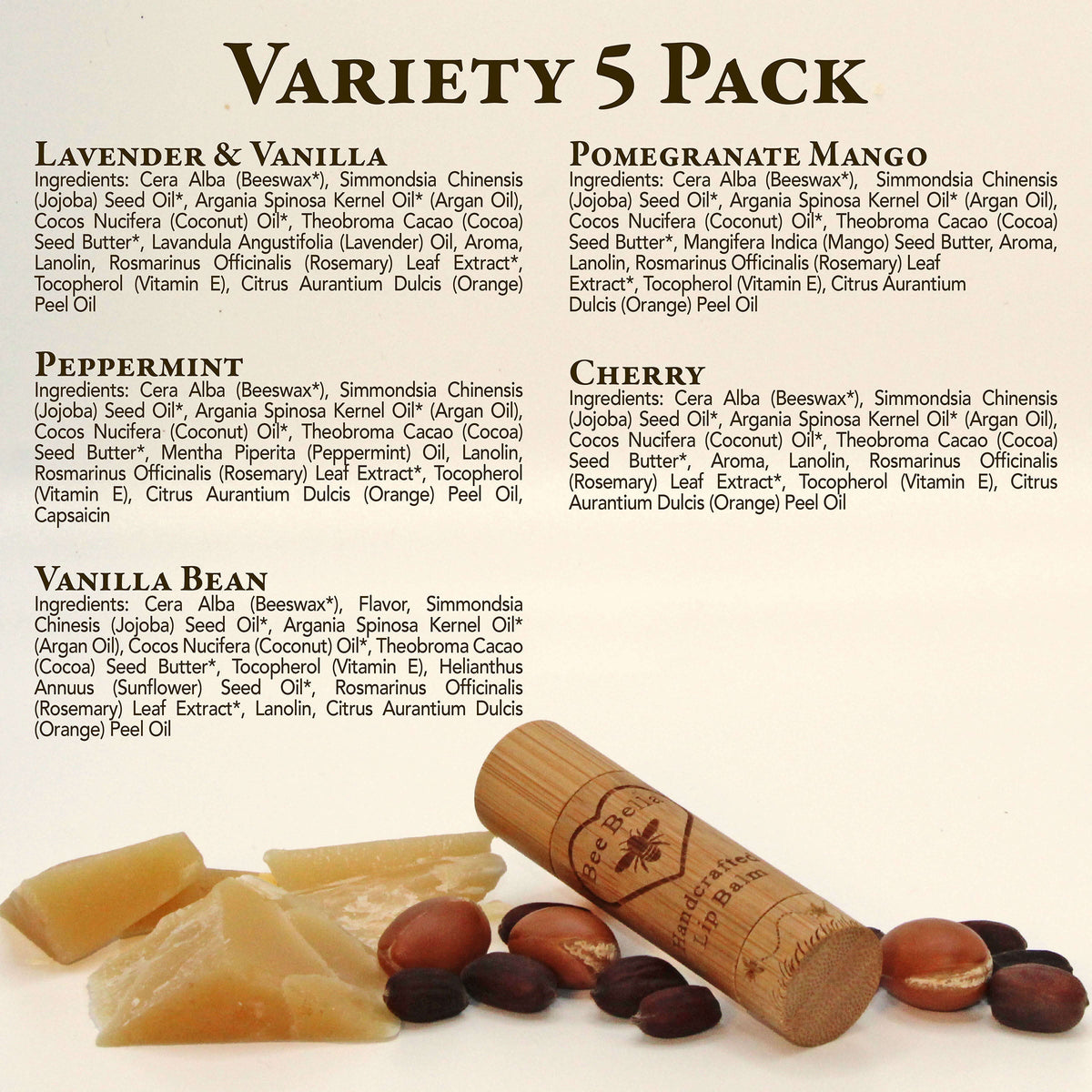 Bee Bella Lip Balm Gift Box — 5 Flavors
